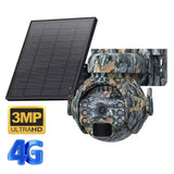 IR Solar Powered 4G & WIFI Trail Camera, Night Vision PTZ Camera for Home Anti Damage Hunting