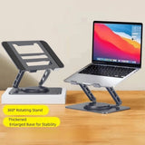 360° Rotation Laptop Tablet Stand Holder Portable Foldable Metal Bracket Adjustable Laptop Riser