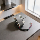 YJFFor 6825 220V Cooker Hood Motor Stainless Steel Frame 3500 RPM Dual-Electrode Motor for Kitchen Air Extraction Systems