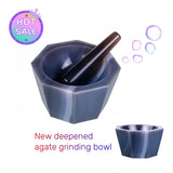 New deepened natural agate mortar with rod inner diameter of 50-120mm laboratory wear-resistant agate grinding bowl