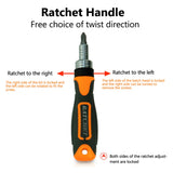 38 in 1 Household Ratchet Screwdriver Bit Set, CRV Steel, 22 Bits, 10 Sockets, 25mm Bit Length, 6.35mm Bit Diameter, 48~52HRC