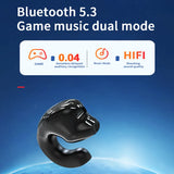 Wireless Ear Clip on Headphone TWS Earphone Single in-Ear HiFi Stereo Touch Control Sports Headset with Mic