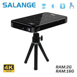 Salange P09 Mini DLP Projector Support 4K Android Smartphone LED Portable Pocket Outdoor Movie Projector Home Theater Video