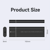 GW-M.2 Nvme SATA SSD Enclosure Adapter Tool-Free USB 3.2 Gen2 20Gbps External Nvme To USB SATA M-Key / B+M Key