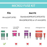 Micro Fuse Kit - 84 PCS Automotive Micro Fuse Assortment(5 7.5 10 15 20 25 30 AMP), Micro2 Replacement Fuses with Fuse Puller