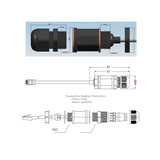 Ethernet LAN Adapter M22 RJ45 Waterproof Connector 25Cm Shielded Network Cable IP67 Protection Socket DHL