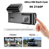 Dash Cam 4K 2160P UHD WiFi for Car DVR Camera Video Recorder Auto Night Vision WDR Voice Control Wireless 24H Parking Mode