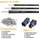 26 Kits Weather Pack Connectors Kit Automotive Electrical Connectors Waterproof Electrical Wire Terminal 1/2/3/4 Pin 18-14 AWG