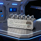 Desktop USB Hub Switch with Ambient Lighting - Metal Body, App Control, Audio Rhythm Light for Gaming Setup & Workspace
