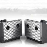 Angled pressure design, hardened steel split heavy duty vise