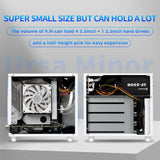 Ursa Minor NAS Chassis 4 Bay Mini-ITX Case, 9.9L Compact Design Supports SFX/SFX-L PSU & 70mm CPU Cooler for Home Server Storage
