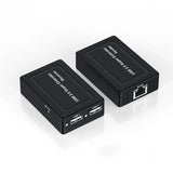 Real 2 Port USB 2.0 Rj45 Ethernet Extender Hub Adapter Over Cat5e Cat6 Network Cable 100m for Webcam Camera Mouse Printer U Disk
