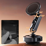 Magnetic Vacuum Suction Car Phone Holder - 360° Rotating, Electric Vacuum Cup Mount, Universal for Car Interior Filming