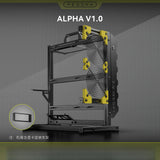 ALPHA V1.0 Aluminum Open Frame ATX Case - Supports ATX/M-ATX/ITX Motherboards with 240mm Water Cooling for Gaming PCs