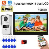 New 4-Wire TUYA Smart Video intercom doorbell Wired 1080P Waterproof Camera 5G WIFI 7/10inch IPS Touch Screen Support IP CCTV
