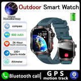 Outdoor Sports GPS Smart Watch Men With Flashlight Compass Waterproof 600mAh Battery BT Call AI Voice Assistant Smartwatch