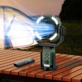 Smart Camping Fan - 24000mAh Rechargeable Standing Fan (App Control, 360° Retractable, 3 Speed Settings, Ultra Quiet)