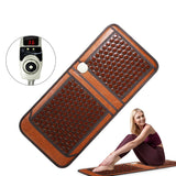 Germanium Tourmaline Electric Heated Jade Mat Hot Stone Massage Pad for Back Pain Relief Muscle Relaxation Home Office Travel