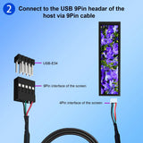 8.8in Strip Bar IPS USB Extended Monitor 1920x480 for PC Case Sub Display White/Black Case