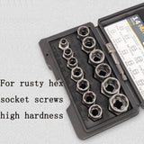 14PCS Nut Bolt Extraction Socket Set Bolt Extractor Tool Set Impact Bolt Nut Remover Kits For Removing Damaged Bolts Nuts Screws