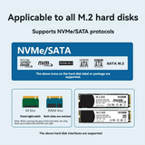GW-M.2 Nvme SATA SSD Enclosure Adapter Tool-Free USB 3.2 Gen2 20Gbps External Nvme To USB SATA M-Key / B+M Key