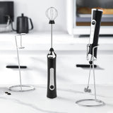 Rechargeable Milk Frother Wand Handheld Electric Foam Maker Drink Mixer with Stand for Coffee Hot Chocolate Matcha