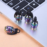 4pcs Rainbow Color Car Tire Aluminum Dust Caps Covers for Schrader Valves