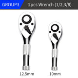 1/4 3/8 1/2 Inch Drive Stubby Ratchet Set Mini Ratchet Wrench Quick-Release Head Mini Ratchet Wrench Multi-funtion Wrench Tool