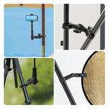 GW-Double Clamp Mount Bracket Magic Arm Clamp For Gopro Insta 360 Camera Monitor Led Light Selfie Stick Motorcycle Bracket