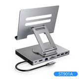 9-in-1 for IPad Pro USB C Hub Stand for M4/M2/Air 13/12.9/11", 4K HDMI, Ethernet, SD/TF Reader, 3xUSB 3.0, Foldable Dock