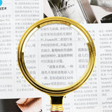 60mm 70mm 80mm 100mm Portable Handheld 10X Magnifying Glass Retro Handle High Definition Magnifier Eye Loupe Glass for Reading