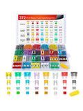372 PCS Car Fuses Assortment Kit Standard Mini LP Micro2 Blade ATO ATC APS ATS APR 2A 5A 7.5A 10A 15A 20A 25A 30A 35A  Fuses