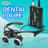 Premium Lab Magnifier with LED Headlight Optical Lab Loupes for Dentist Binocular Magnifying Glasses with Headlamp for Surgery