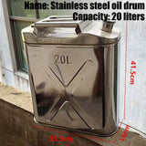Three-handle Stainless Steel Oil Drums 10L 20L 30L Portable with Vent Valve Spare Oil Drums