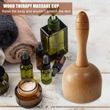 Wood Therapy Massage Set - Handheld Lymphatic Drainage & Body Sculpting Tool with Roller & Cup, Natural Wooden Gua Sha for Anti