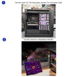 10.1in 800x1280 White/Black PC Case Monitor USB Port Built-in Theme Editor For DIY CPU GUP Temp Data