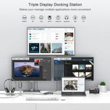 4K Dual USB Type C Dock Three Adapter Hub Laptop Docking Station For Lenovo ThinkPad HP Dell XPS M1 M2 MacBook