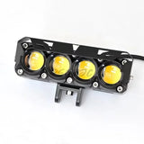 Motorcycle LED Headlights with White and Yellow Dual Beams Four Eye External Electric Vehicle Spotlights and Headlights