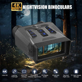 Ponbos JA21 4K UHD Infrared Night Vision Binoculars 10X Zoom Digital Tactical Telescope for Hunting Camping with Flashlight