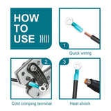 160 PCS Heat Shrink Wire Connectors, 22-10 AWG Ring Terminals Waterproof, Wire Terminals Automotive for #10 1/4" 5/16" 3/8" Stud