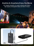 Video Projector 3D Wifi BT Touch Screen Dlp Smart Mini Portable Video Projector with Rechargeable Battery