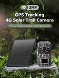4G GPS Solar Powered Hunting Trail Camera Photo Trap with 125 Degree Wide Detection Angle 940nm Invisible LEDs 0.1s Trigger Time