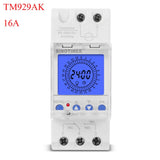 16A 30A Relay AC85-265V 24Hrs Digital Analogue Din Module Time Switch Backlight Large LCD Display Industrial Timers Controller