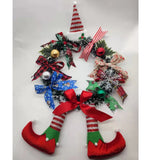 Cartoon Christmas Wreath Clown Bows Door Wreath Cute Ornament Christmas House Wall Hanging Wreath new year Christmas Decoration