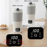 650ml Portable Electric Kettle Boil Water Cup Thermo Pot Smart Teapot Temperature Adjustment Kettle Travel Heating Cup 220V