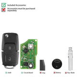 10X For Xhorse XKB508EN Wire Universal Remote Key 2 Button Fob For VW B5 Style For VVDI Key Tool