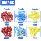 Nylon Spade Connector Kit Crimping Tool Quick Disconnect Ends Electrical Automotive Insulated Male Female Wire Crimp Terminal