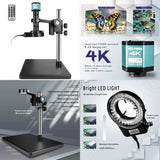 for NICE-POWER Digital Microscope 4K HD 150X Industrial Microscope with Type-C Interface Large Stable Base Stand Ring Light