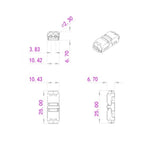 10PCS Connection Clamp 2 In 2 Out Block Terminals For LEDs Car Auto H Type Wire Cable Plug Connector Solderless Strip Terminal