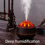 Charcoal Flame Humidifier Aromatherapy Essential Oil Diffuser 300ml Mist Ultrasonic Humidifier for Bedroom Office Night Light